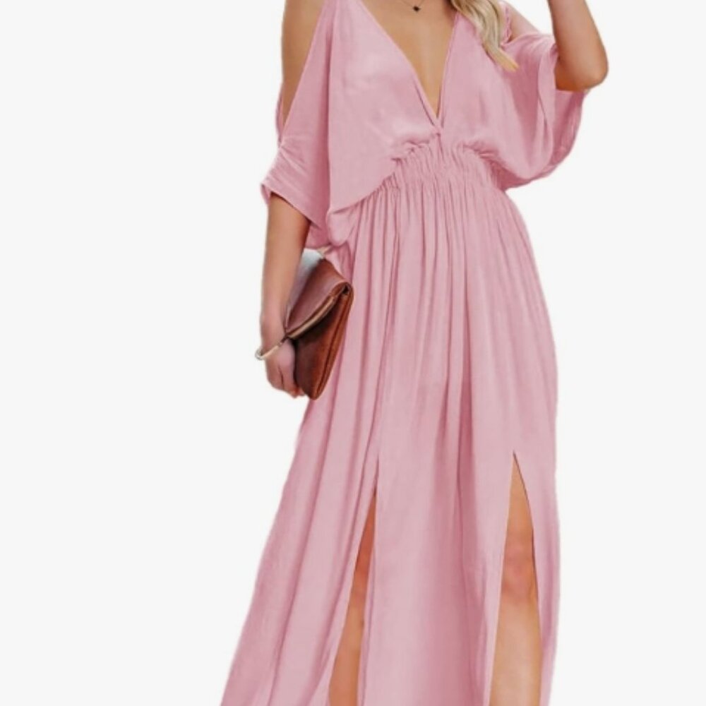 EPISODE Goddess Maxi Dress in Mauve Pink